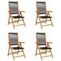Voir la diapositive 2 : VIDAXL Chaises inclinables de jardin lot de 4 noir bois massif acacia