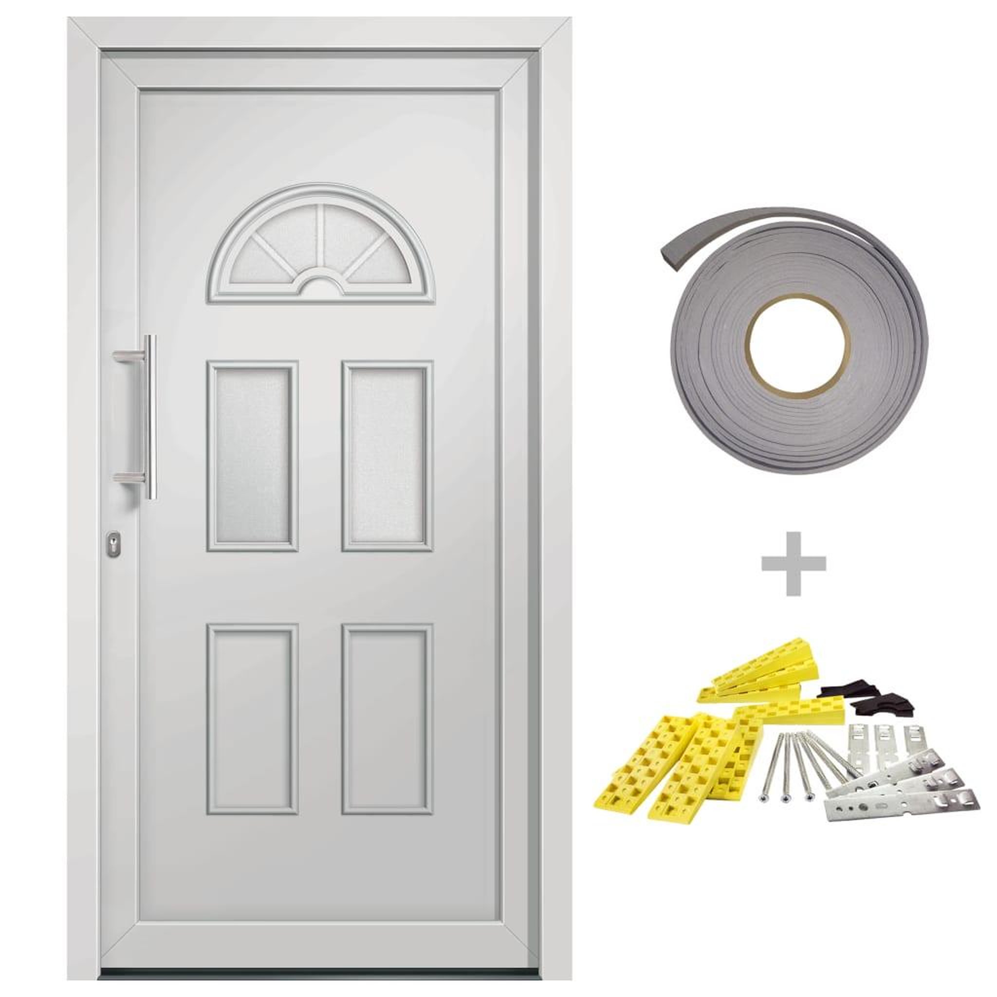 Voir la diapositive 2 : VIDAXL Porte d'entree Blanc 110x210 cm