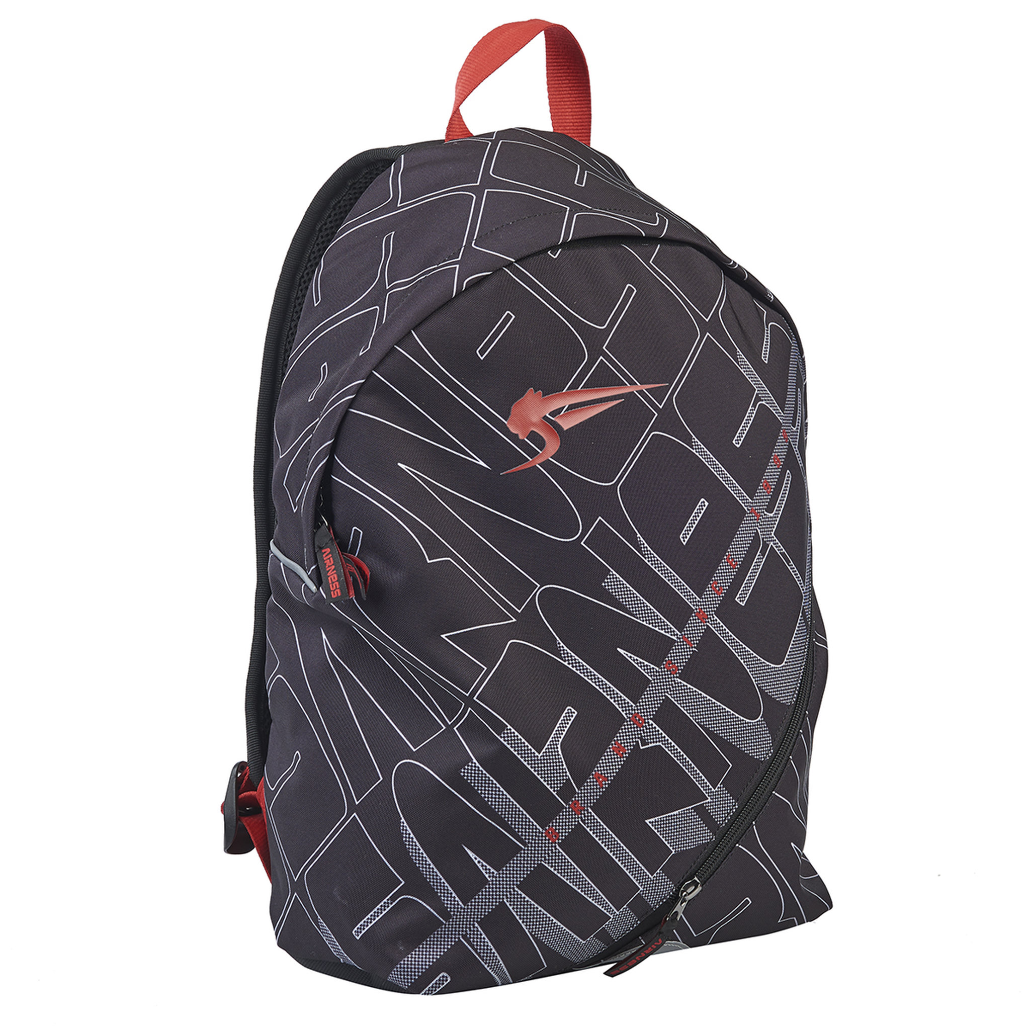 Voir la diapositive 6 : AIRNESS Sac à dos 1 compartiment noir et rouge