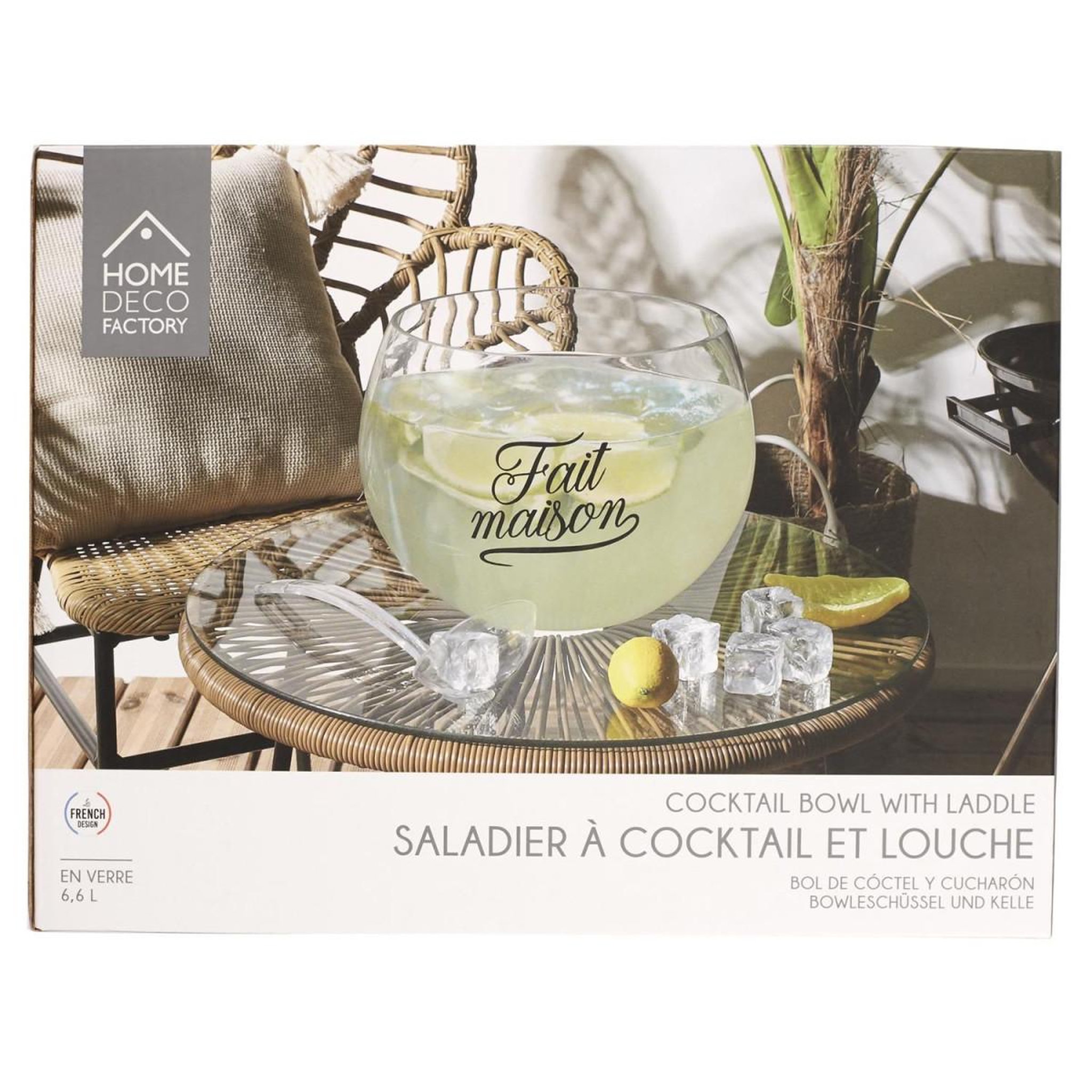 Voir la diapositive 6 : The Home Deco Factory Saladier cocktail & louche  fait maison  6l transparent