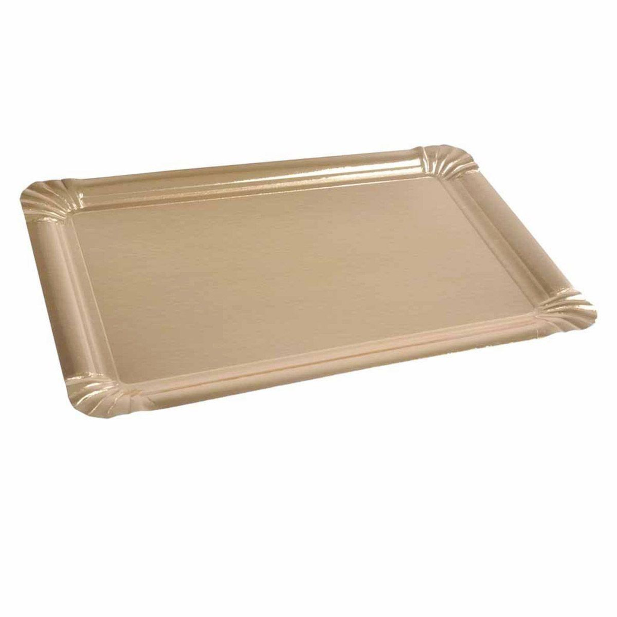 HOMEA Lot de 5 plateaux en carton  rectangle  23x33cm or