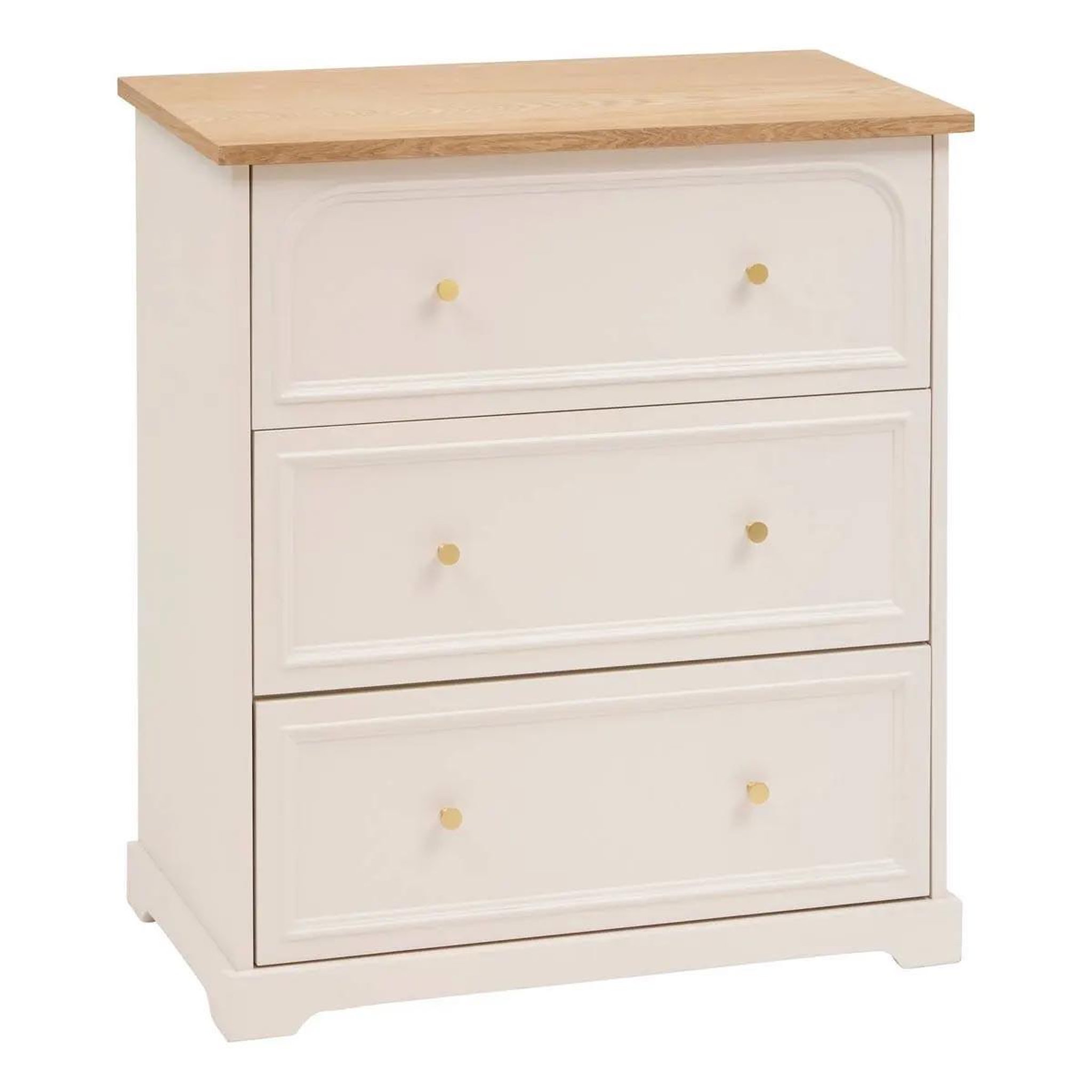 ATMOSPHERA Commode 3 tiroirs  mohéa  67cm ivoire