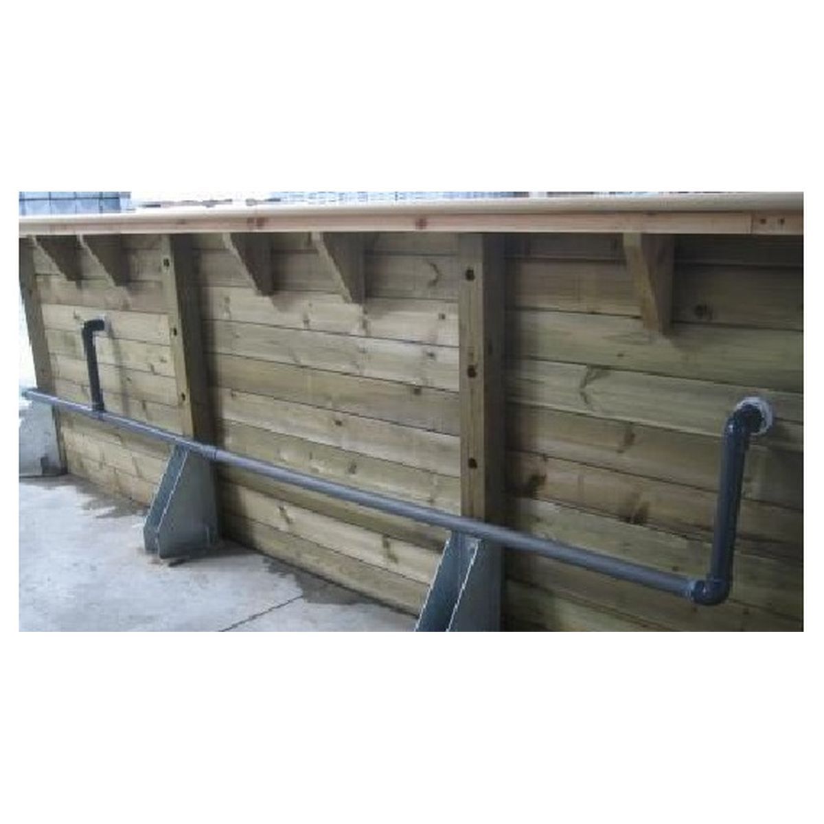 UBBINK Piscine hors sol bois rectangulaire - 350x505x126cm - Liner Bleu -AZURA