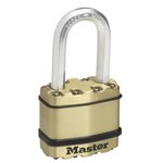 Master lock Cadenas Haute Sécurité [A Clé] [Acier Laminé + Finition Laiton] [Extérieur] [Anse M] M1BEURDLF