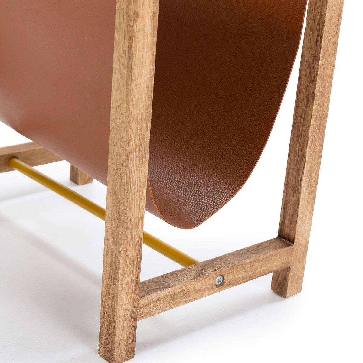 VS VENTA-STOCK Porte-revues Bento en cuir synthétique et bois naturel