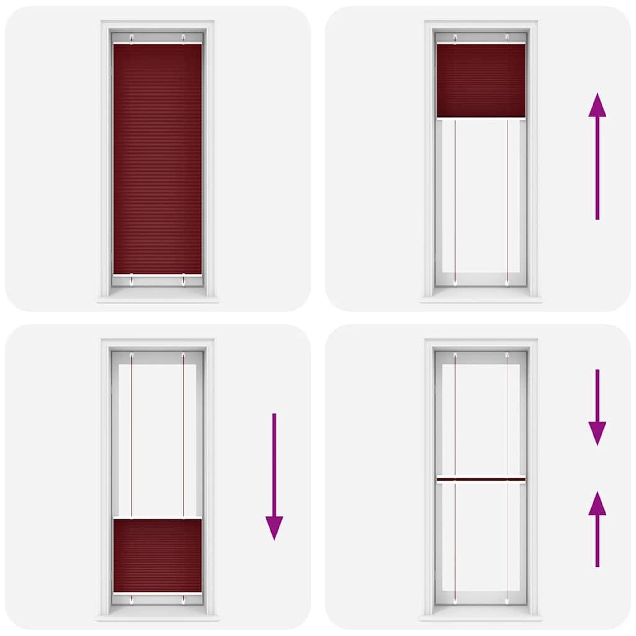 Voir la diapositive 5 : VIDAXL Store plisse rouge bordeaux 80x200 cm largeur du tissu 79,4 cm