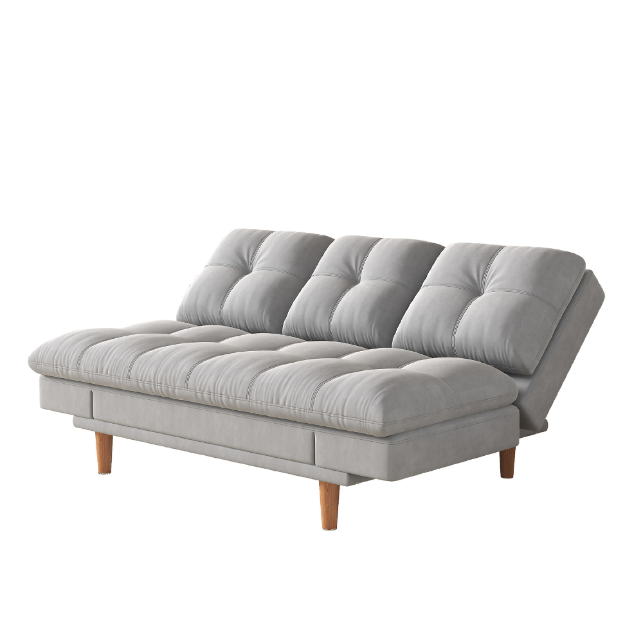 Voir la diapositive 6 : CONCEPT USINE Canapé convertible et modulable 3 places en tissu gris clair kalmar