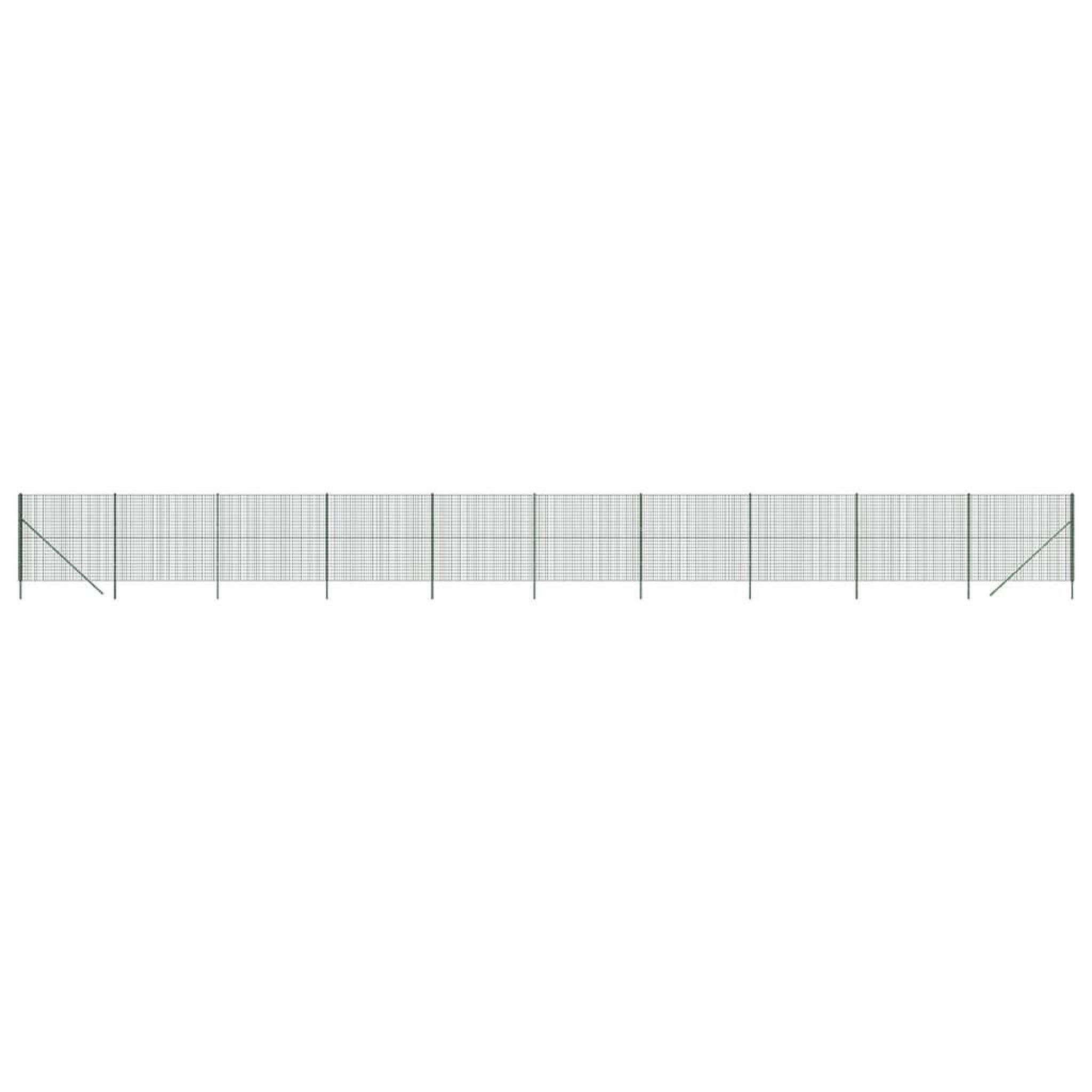 Voir la diapositive 2 : VIDAXL Cloture en treillis metallique vert 1,6x25 m acier galvanise