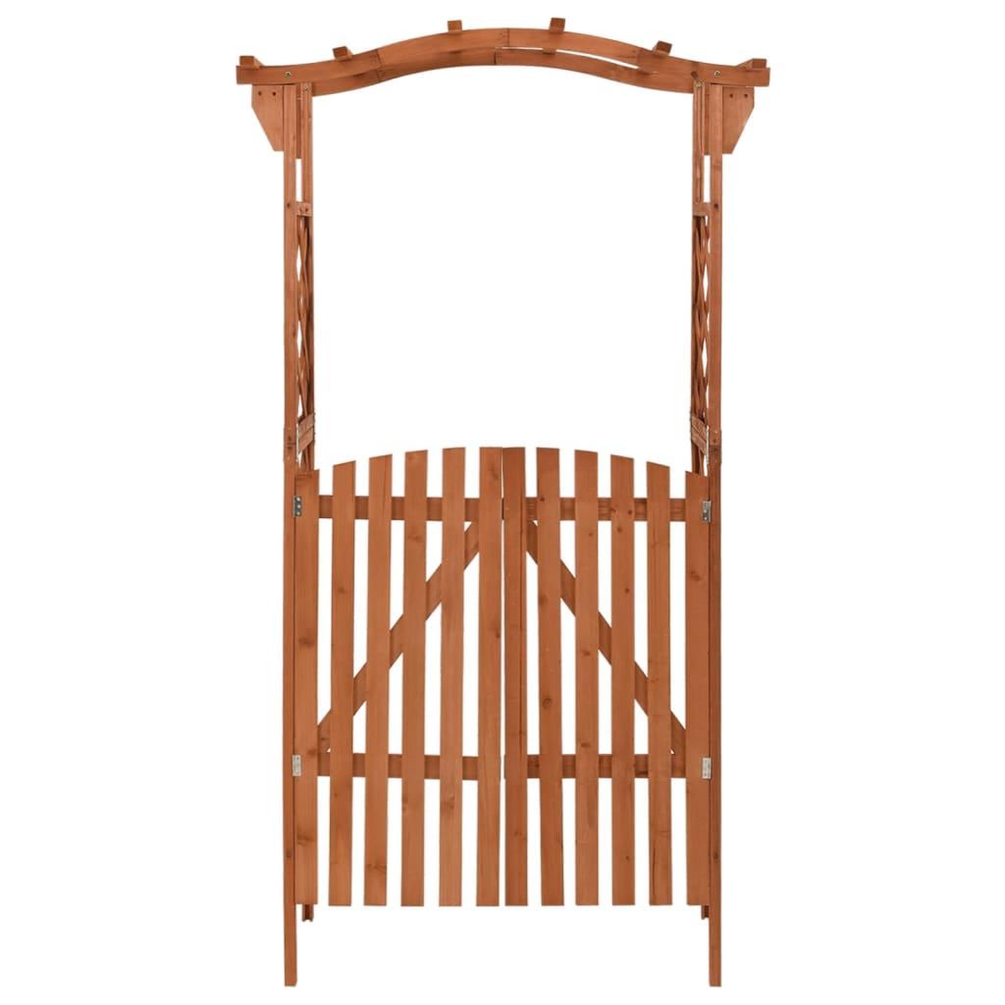 Voir la diapositive 2 : VIDAXL Pergola avec portail 116x40x204 cm Bois de sapin massif