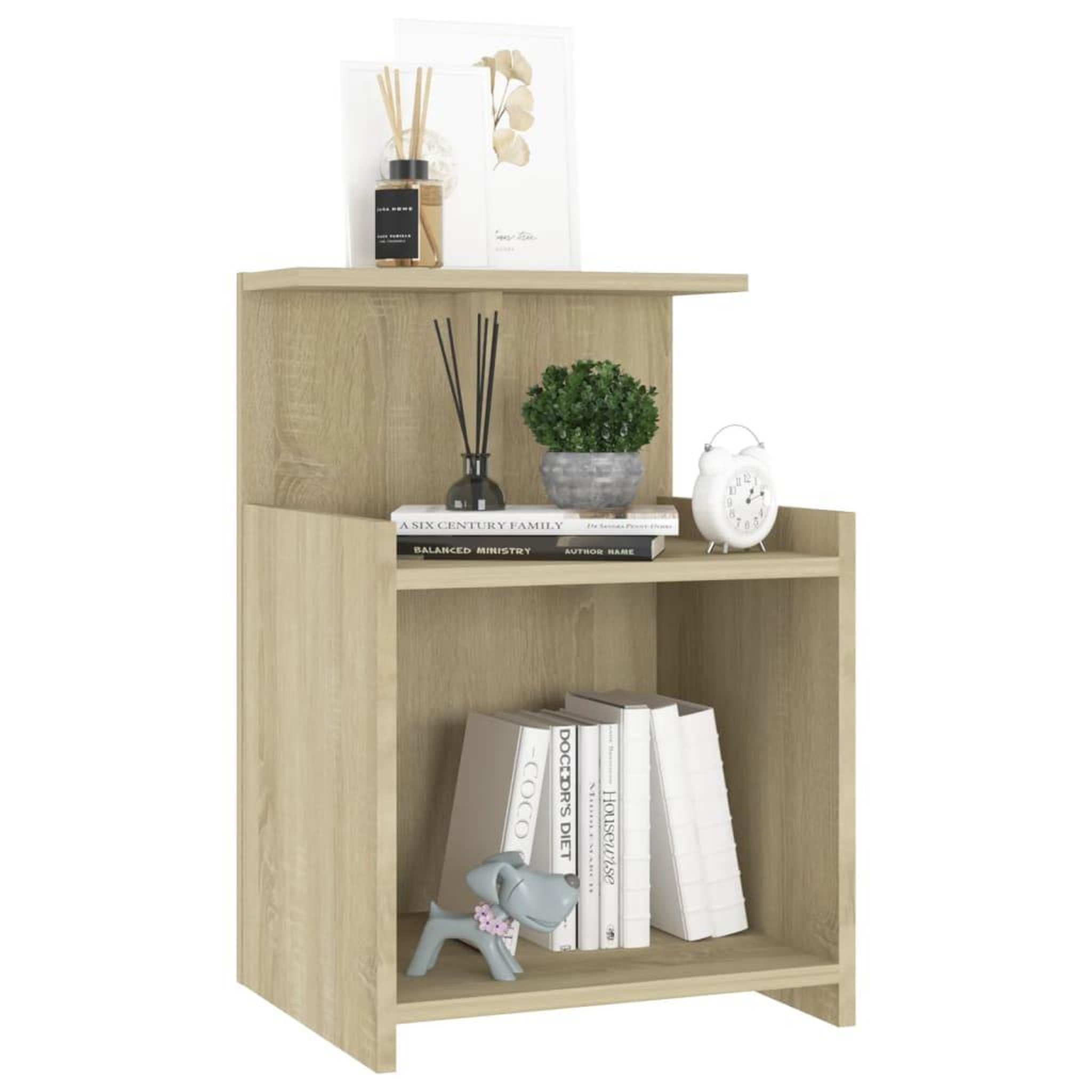 Voir la diapositive 5 : VIDAXL Table de chevet Chene sonoma 40x35x60 cm Agglomere