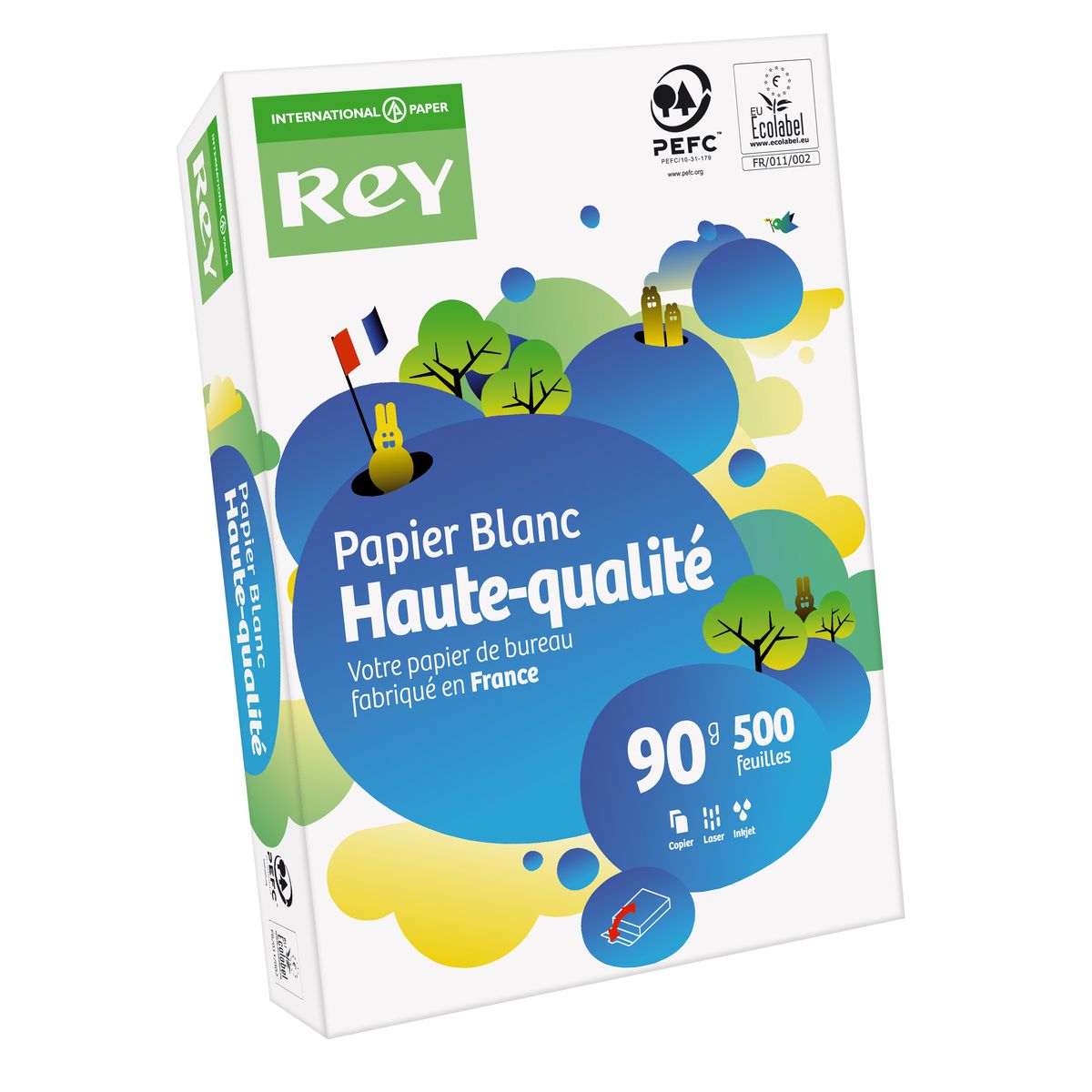 Ramette de 500 feuilles 21x29,7cm - 90g blanc