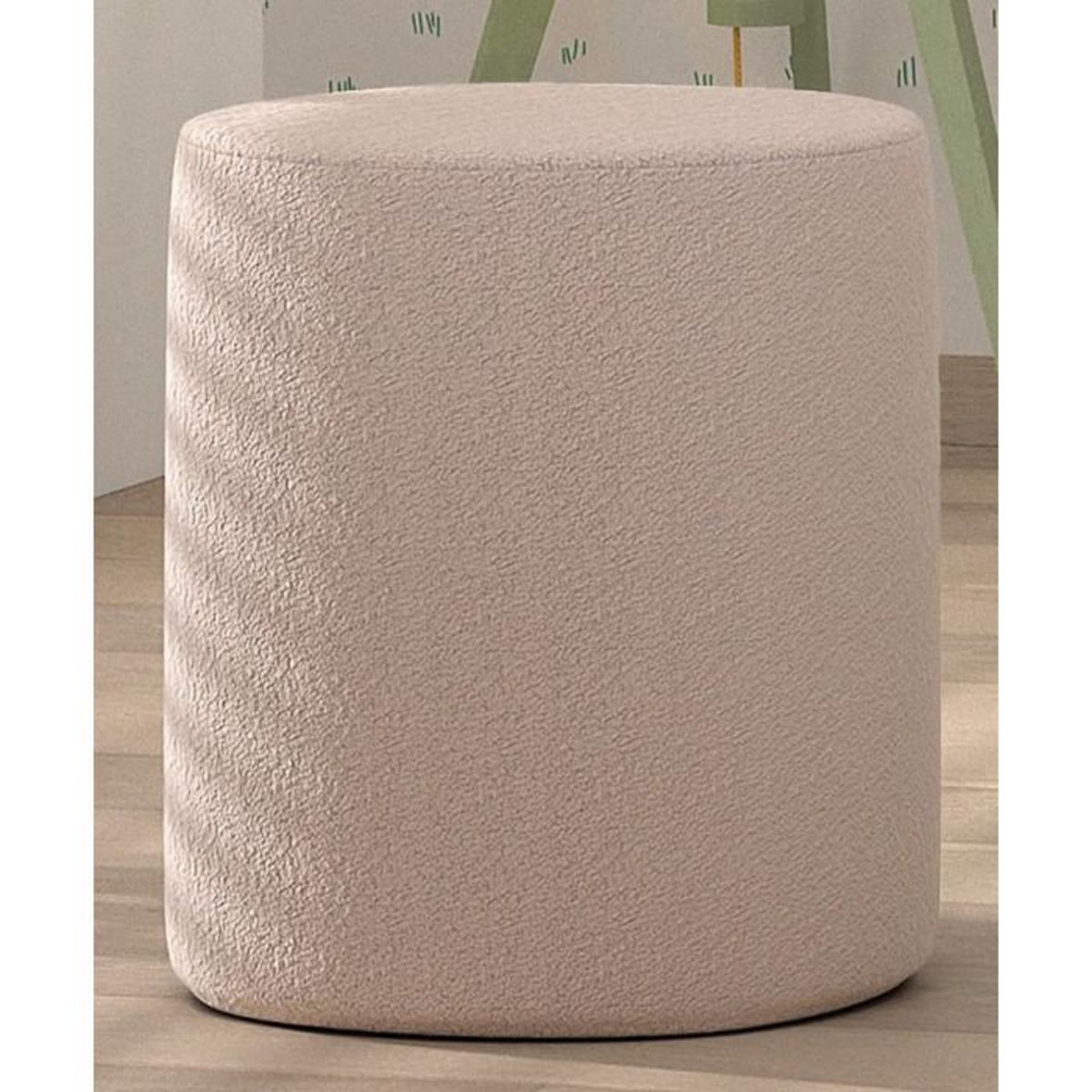 Paris Prix Pack - Lit Enfant & Pouf Bouclé  Moon  90x200cm Rose