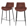 Voir la diapositive 1 : Rendez vous déco Lot de 2 chaises pour îlot central 65 cm en cuir synthétique marron-Pirata