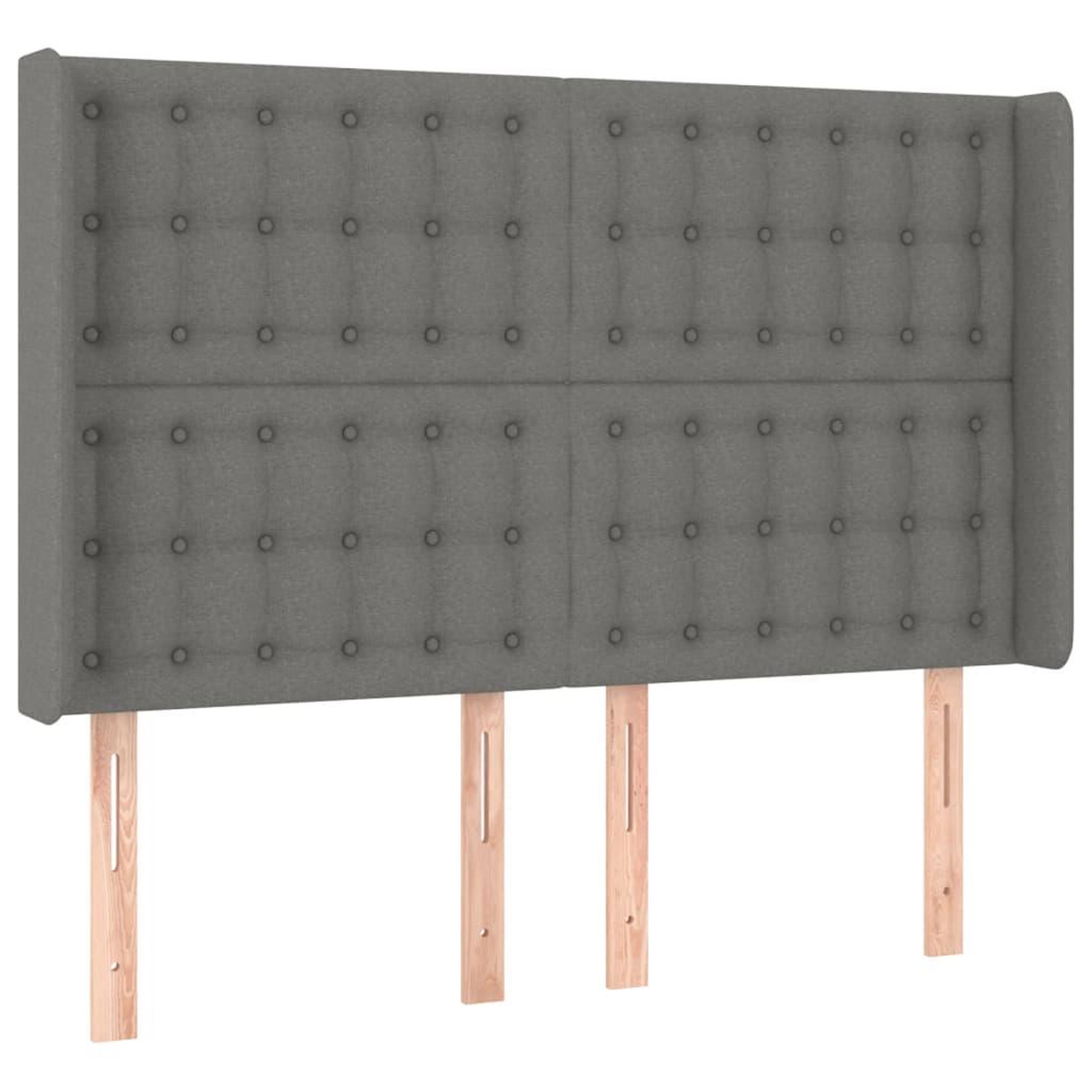 Voir la diapositive 3 : VIDAXL Tete de lit a LED Gris fonce 147x16x118/128 cm Tissu