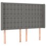 Voir la diapositive 3 : VIDAXL Tete de lit a LED Gris fonce 147x16x118/128 cm Tissu