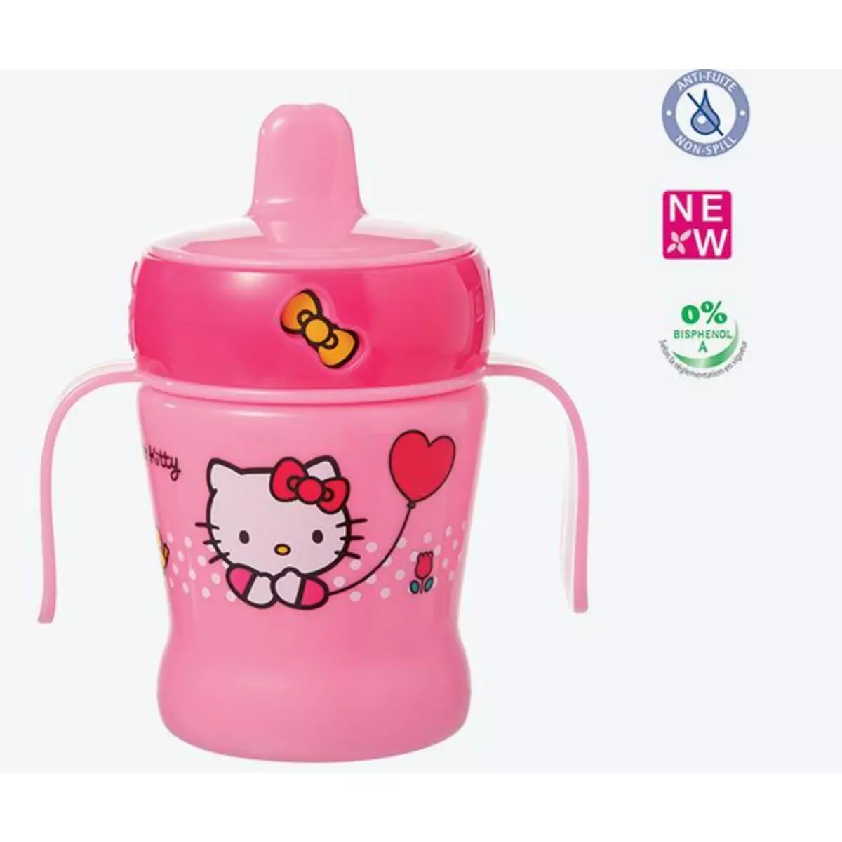 HELLO KITTY Tasse antifuite Hello Kitty 250ml avec poignées