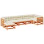 Voir la diapositive 2 : VIDAXL Salon de jardin 7 pcs avec coussins cire marron bois pin massif