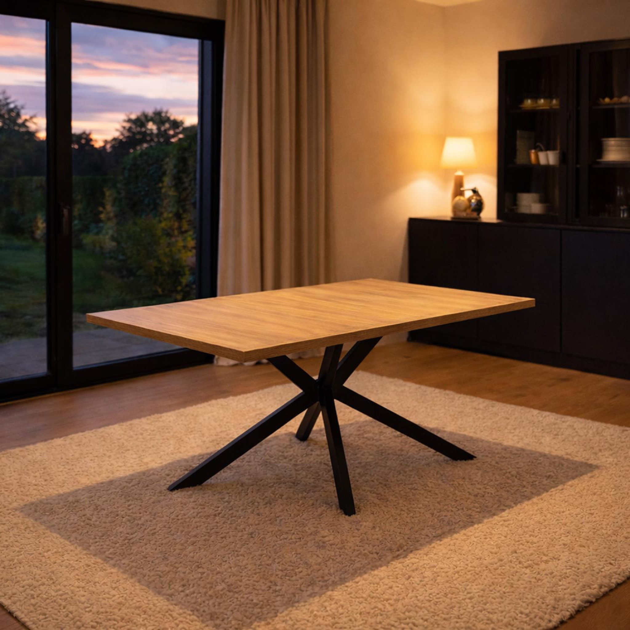 Voir la diapositive 2 : CONCEPT USINE Table extensible 8 personnes effet bois 200cm inga