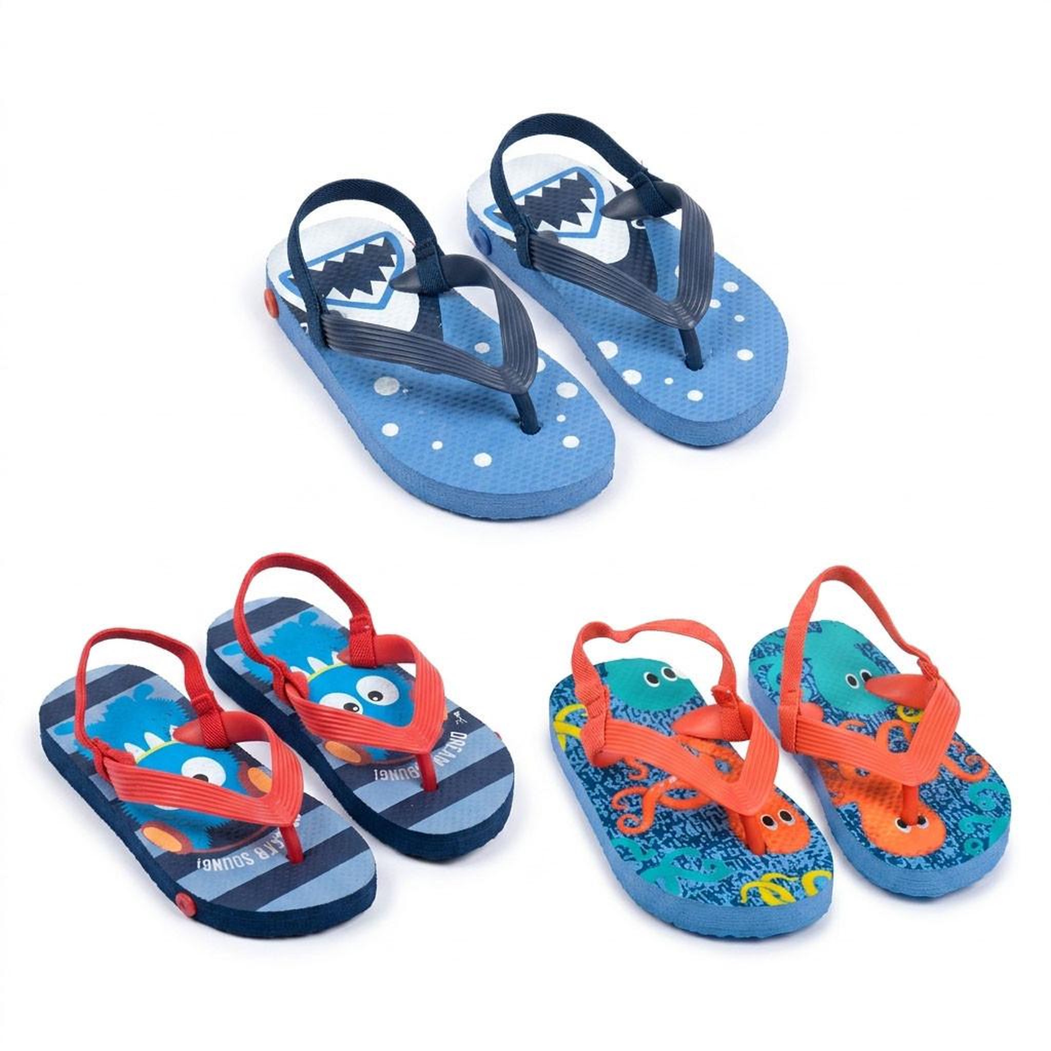 Voir la diapositive 1 : OZABI OZABI Tongs Enfant Pack 3 Paires - Motifs Fantaisie