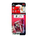 RED HEAD Lot de 8 chevilles et vis couleur RED HEAD, Diam.6 mm x L.37 mm