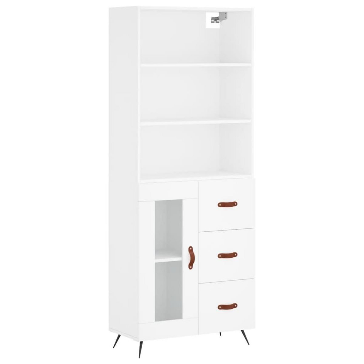 VIDAXL Buffet haut Blanc 69,5x34x180 cm Bois d'ingenierie