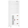 Voir la diapositive 2 : VIDAXL Buffet haut Blanc 69,5x34x180 cm Bois d'ingenierie
