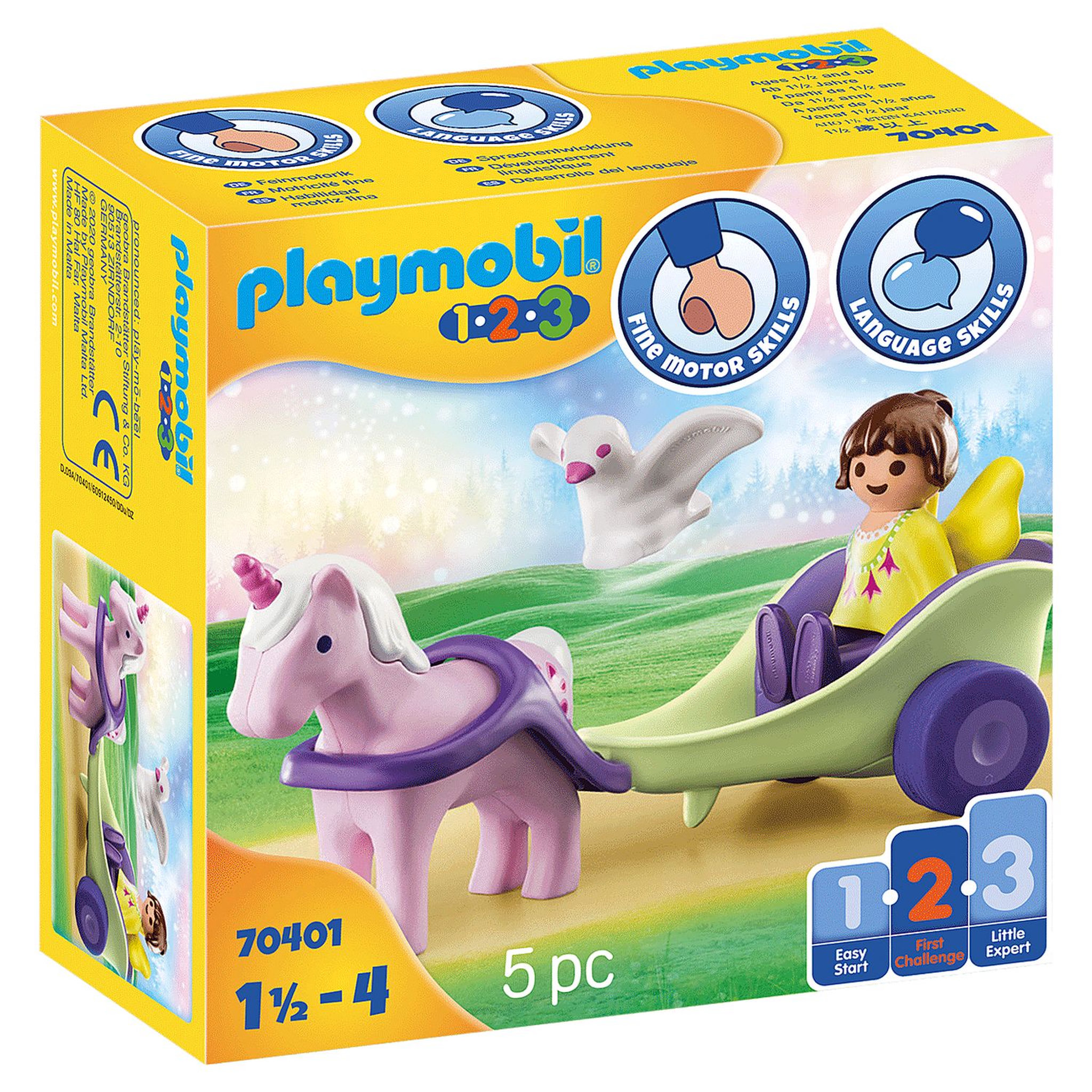 Voir la diapositive 1 : PLAYMOBIL 70401 - 1.2.3 - Calèche avec licorne et fée