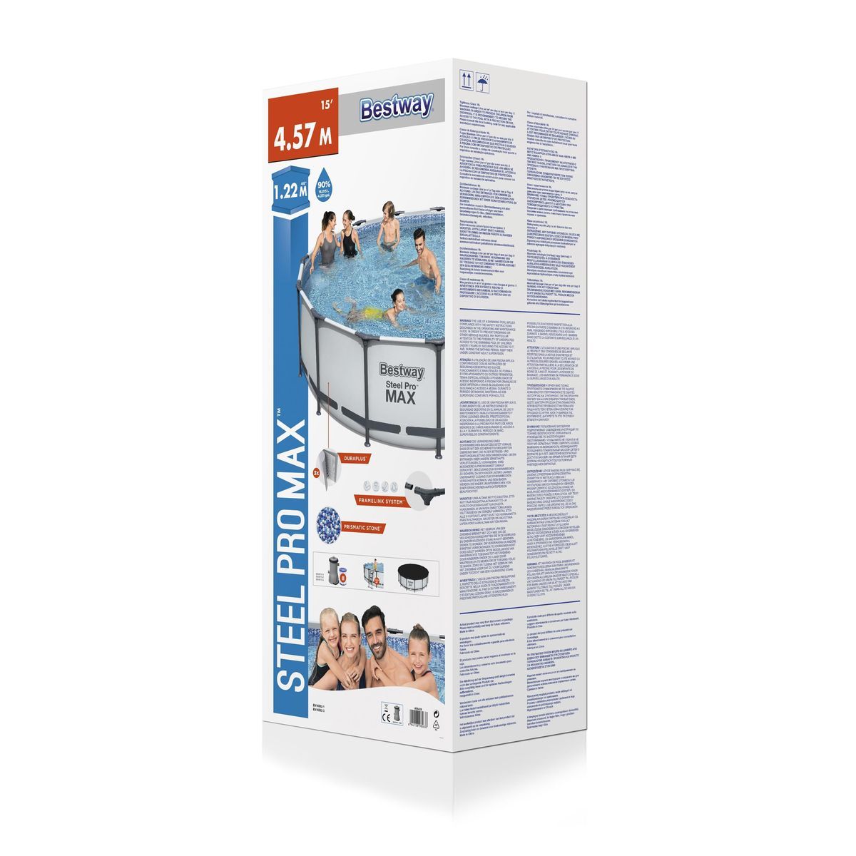 BESTWAY Piscine tubulaire ronde - 457x122cm - STEEL PRO MAX™