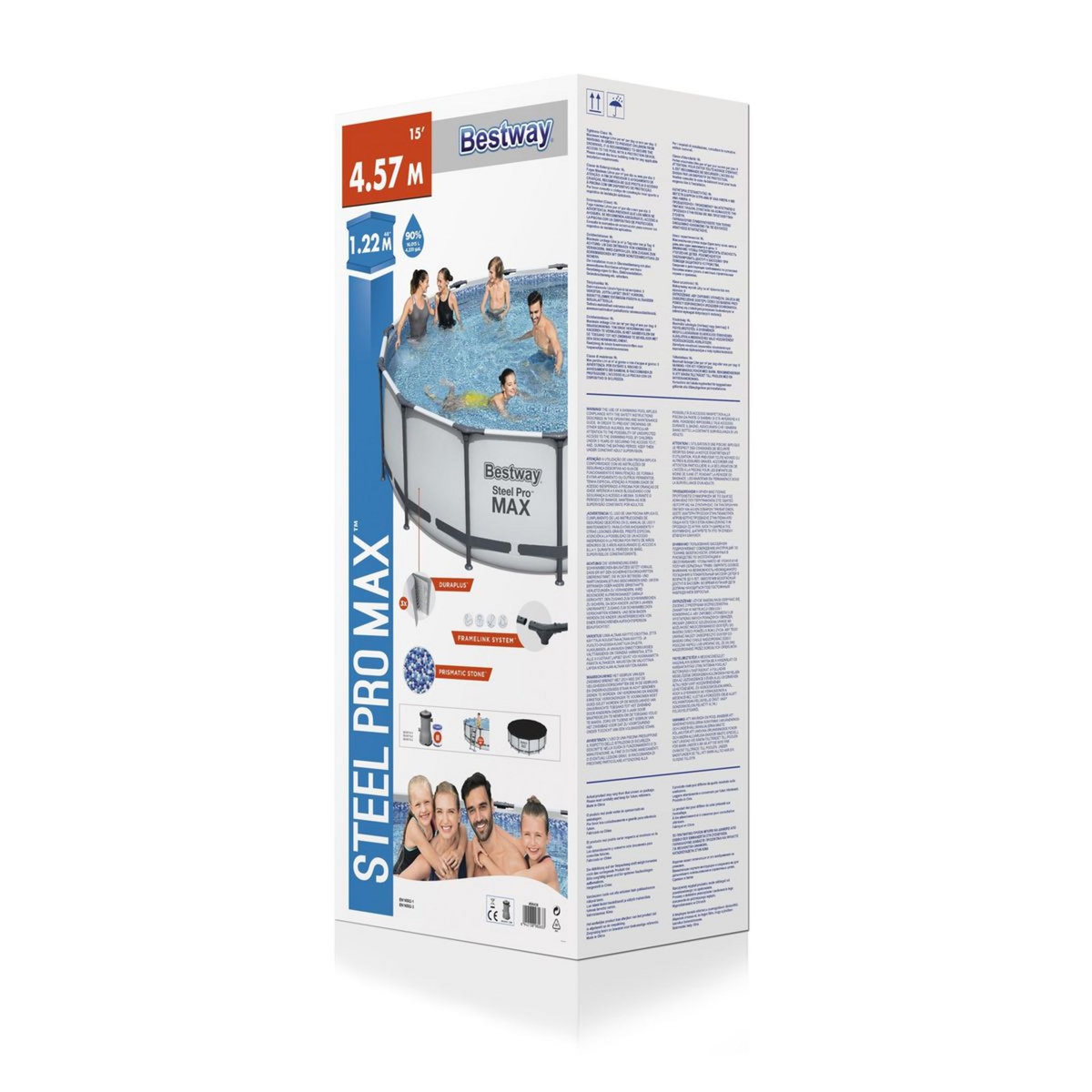 BESTWAY Piscine tubulaire ronde - 457x122cm - STEEL PRO MAX™