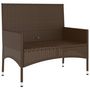 Voir la diapositive 4 : VIDAXL Banc de jardin a 2 places avec coussins Marron Resine tressee
