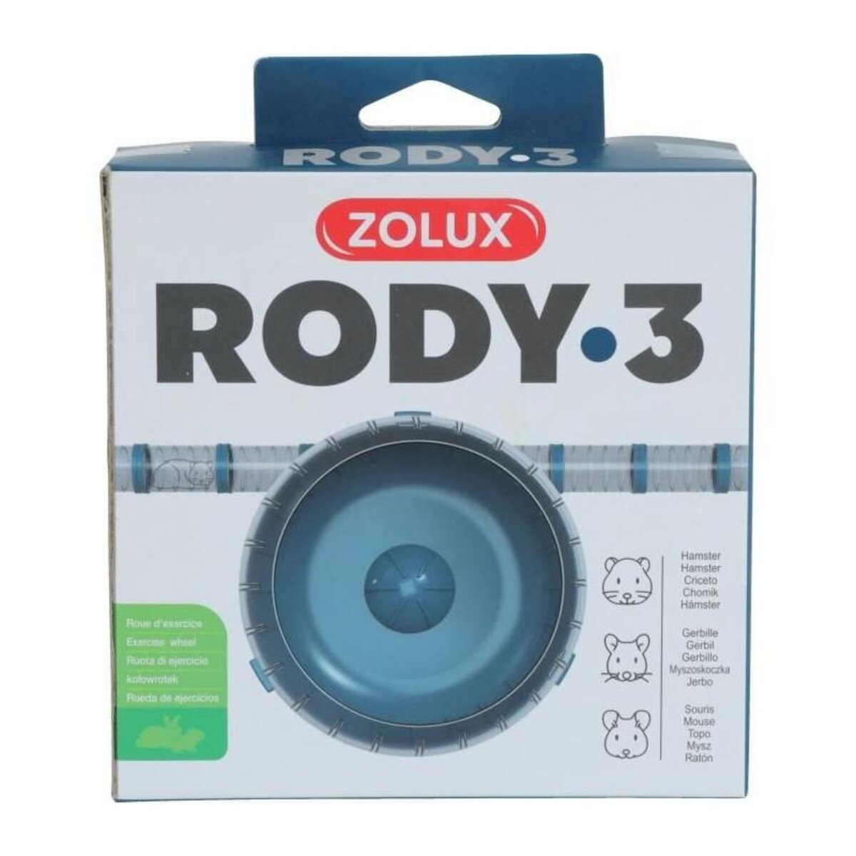 Zolux ZOLUX Roue d'exercice silencieuse pour petits rongeurs adaptés aux cages Rody3 - Rodylounge - Bleu