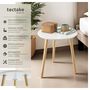 Voir la diapositive 2 : tectake Lot de 2 tables d'appoint style scandinave marron/blanc