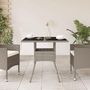 Voir la diapositive 3 : VIDAXL Table de jardin avec dessus en verre gris clair resine tressee