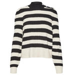 Vero Moda Pull Rayures Beige/Noir Femme Vero Moda Melya. Coloris disponibles : Noir