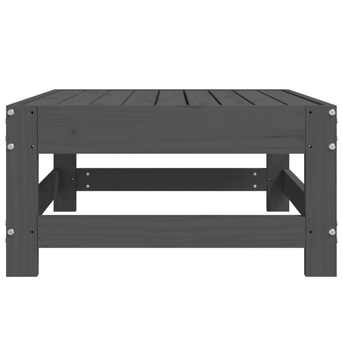 VIDAXL Repose-pied de jardin gris bois de pin massif