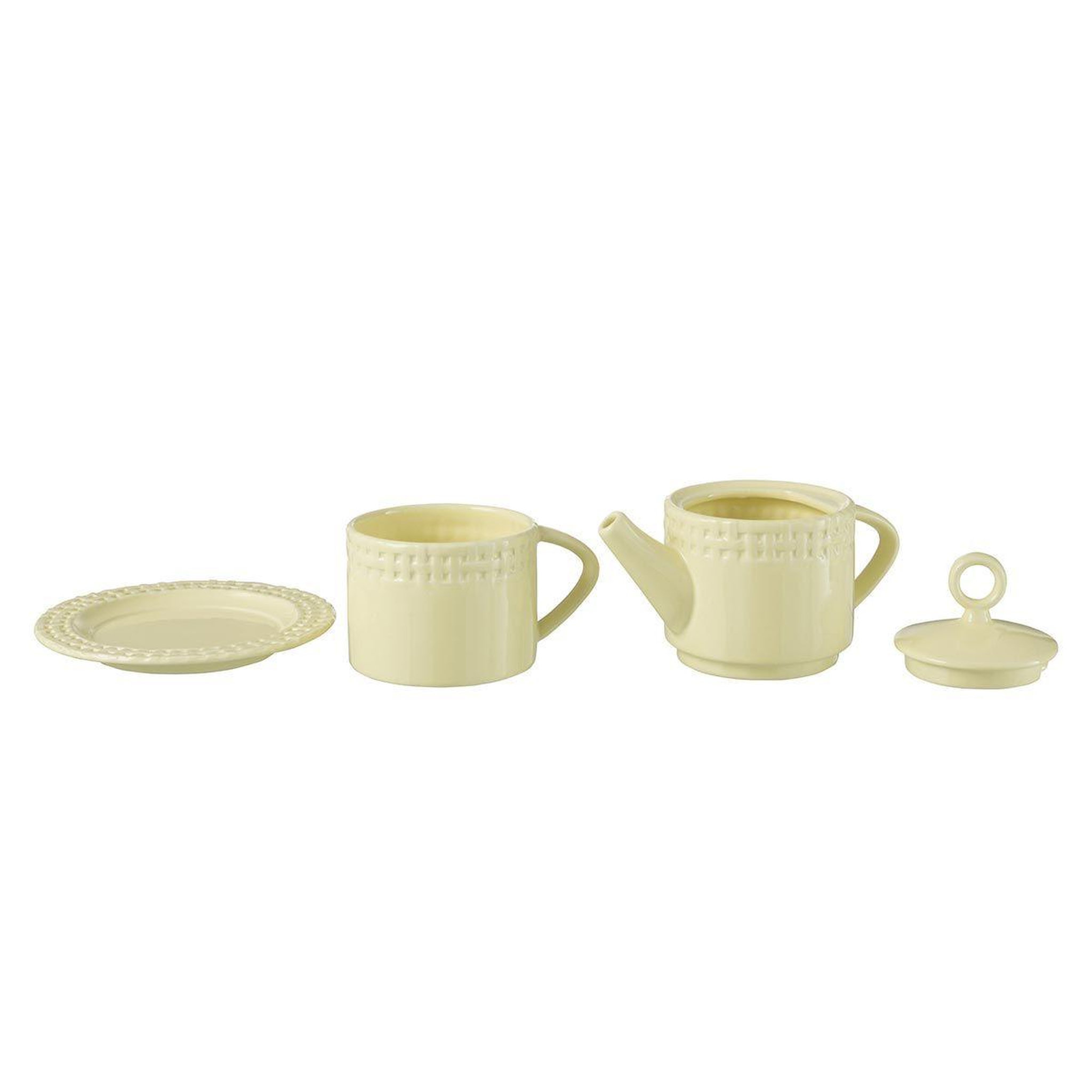 Voir la diapositive 2 : J-LINE Théière & 1 Tasse Design  Vercer  22cm Jaune