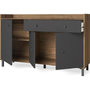 Voir la diapositive 4 : HOMIFAB Buffet 3 portes 1 tiroir gris anthracite et effet bois 136 cm - Aurelia