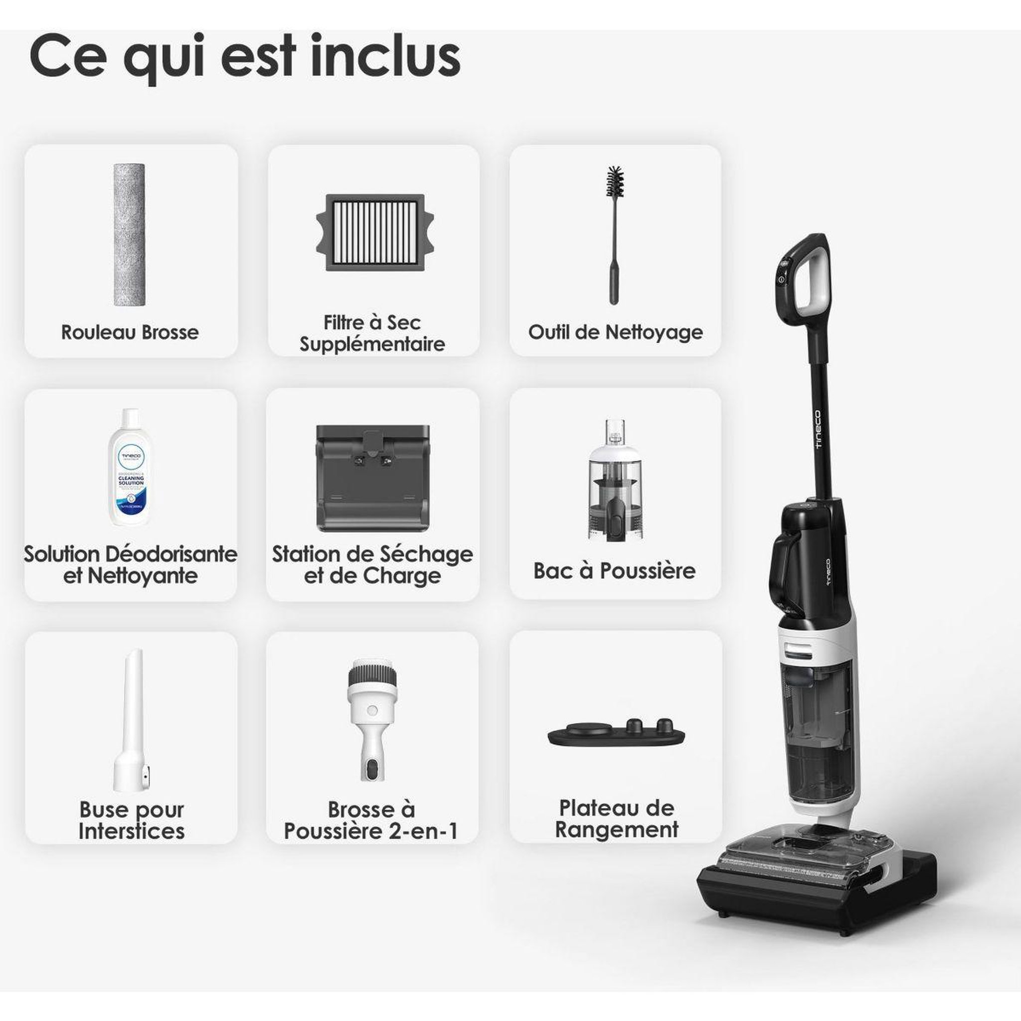 Voir la diapositive 2 : TINECO Aspirateur laveur floor one switch i5 stretch noir