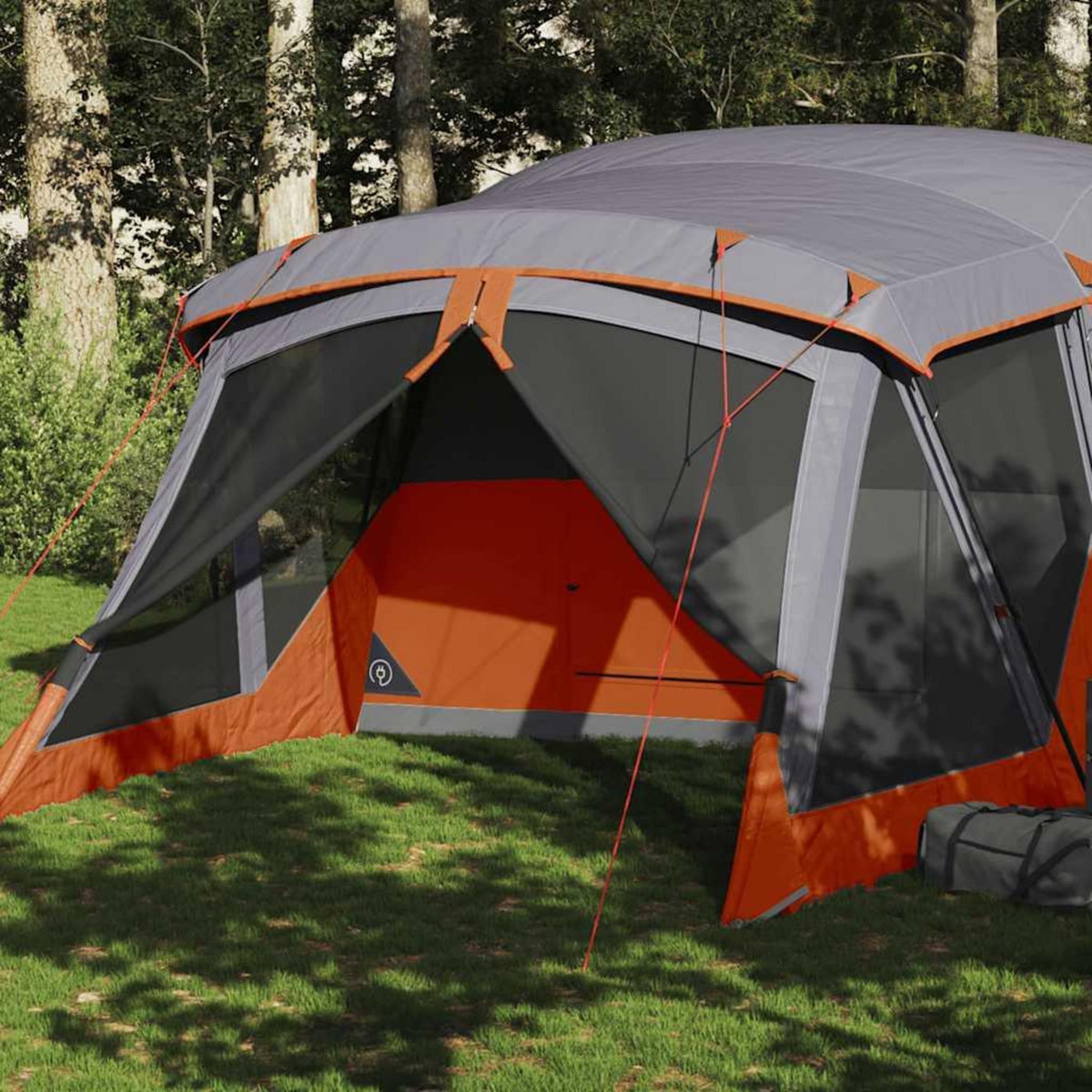 VIDAXL Tente de camping avec porche 4 personnes orange impermeable