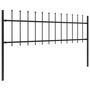 Voir la diapositive 2 : VIDAXL Cloture de jardin avec dessus en lance Acier 13,6 x 0,6 m Noir