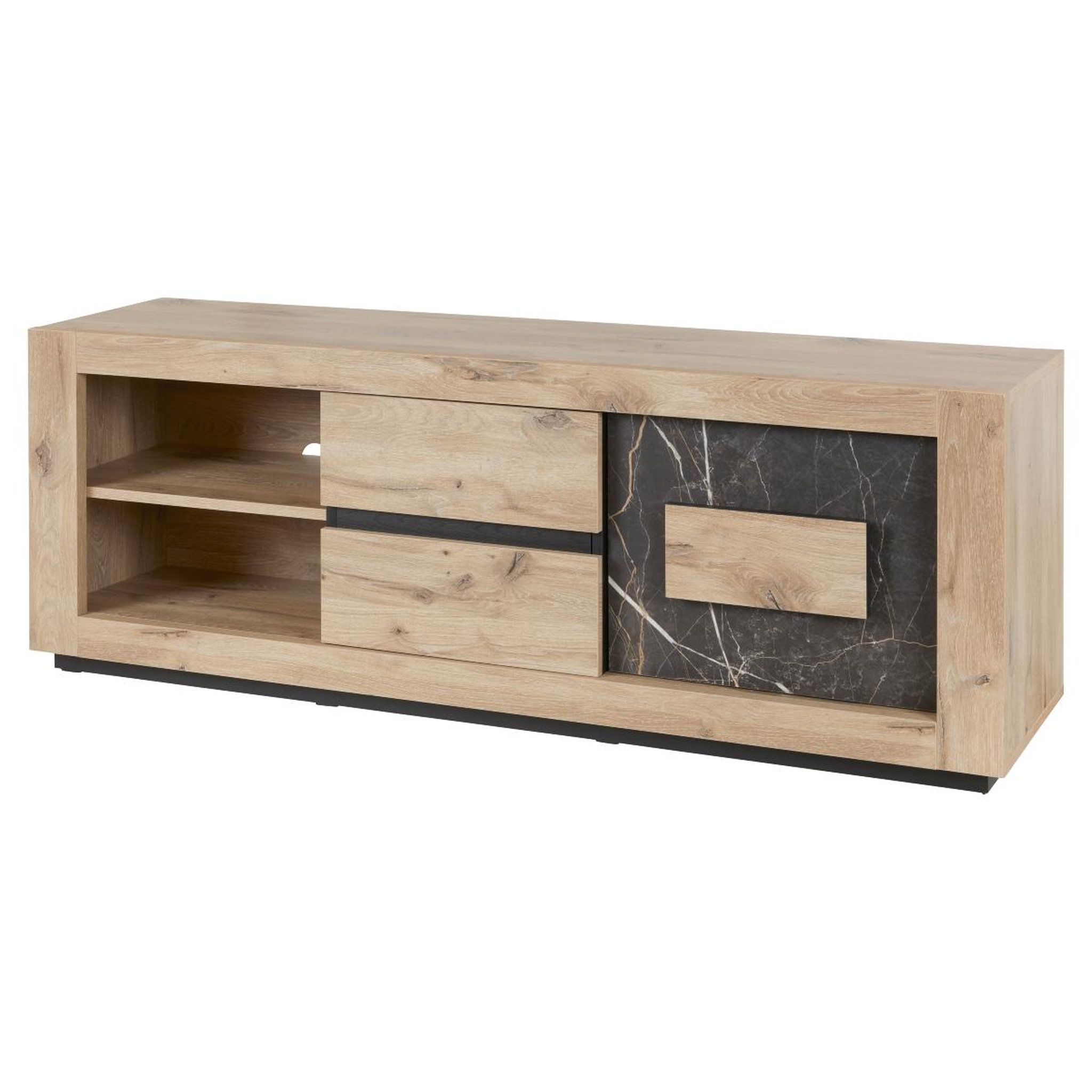 JLC KREATION Meuble tv moderne en bois 2 portes-2 niches racha
