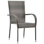 Voir la diapositive 3 : VIDAXL Ensemble a manger de jardin 5 pcs Gris