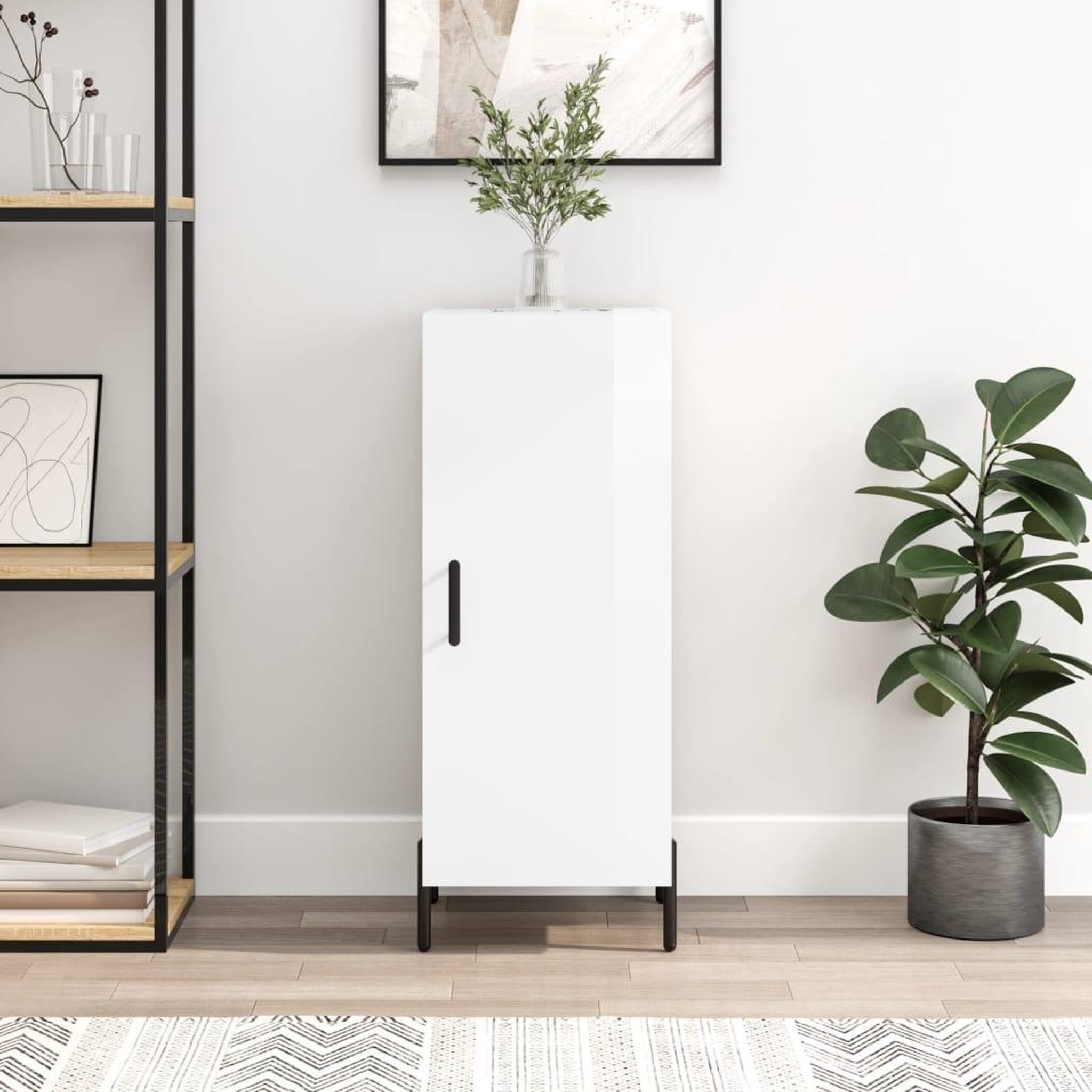 VIDAXL Buffet Blanc brillant 34,5x34x90 cm Bois d'ingenierie