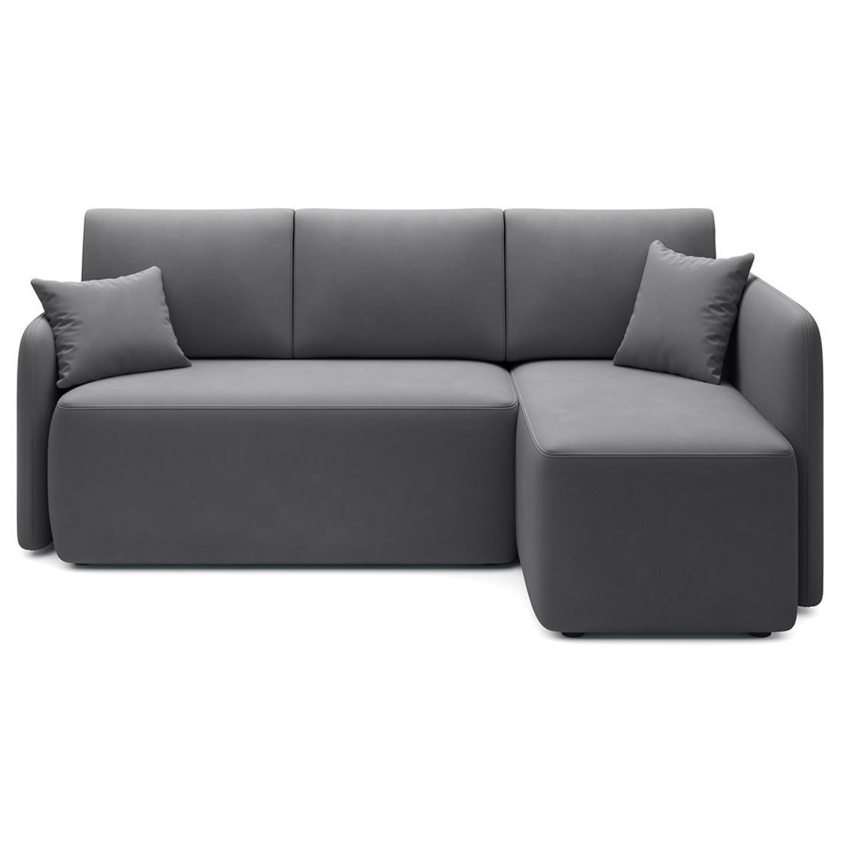 BEST MOBILIER Suzie - canapé d'angle droit 4 places convertible avec coffre en velours