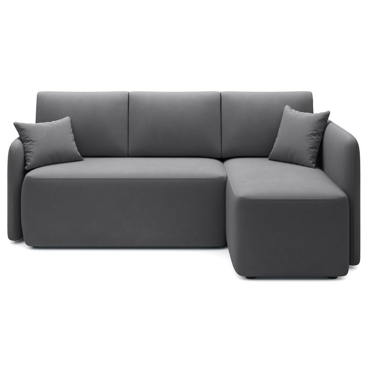 BEST MOBILIER Suzie - canapé d'angle droit 4 places convertible avec coffre en velours