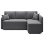 Voir la diapositive 2 : BEST MOBILIER Suzie - canapé d'angle droit 4 places convertible avec coffre en velours