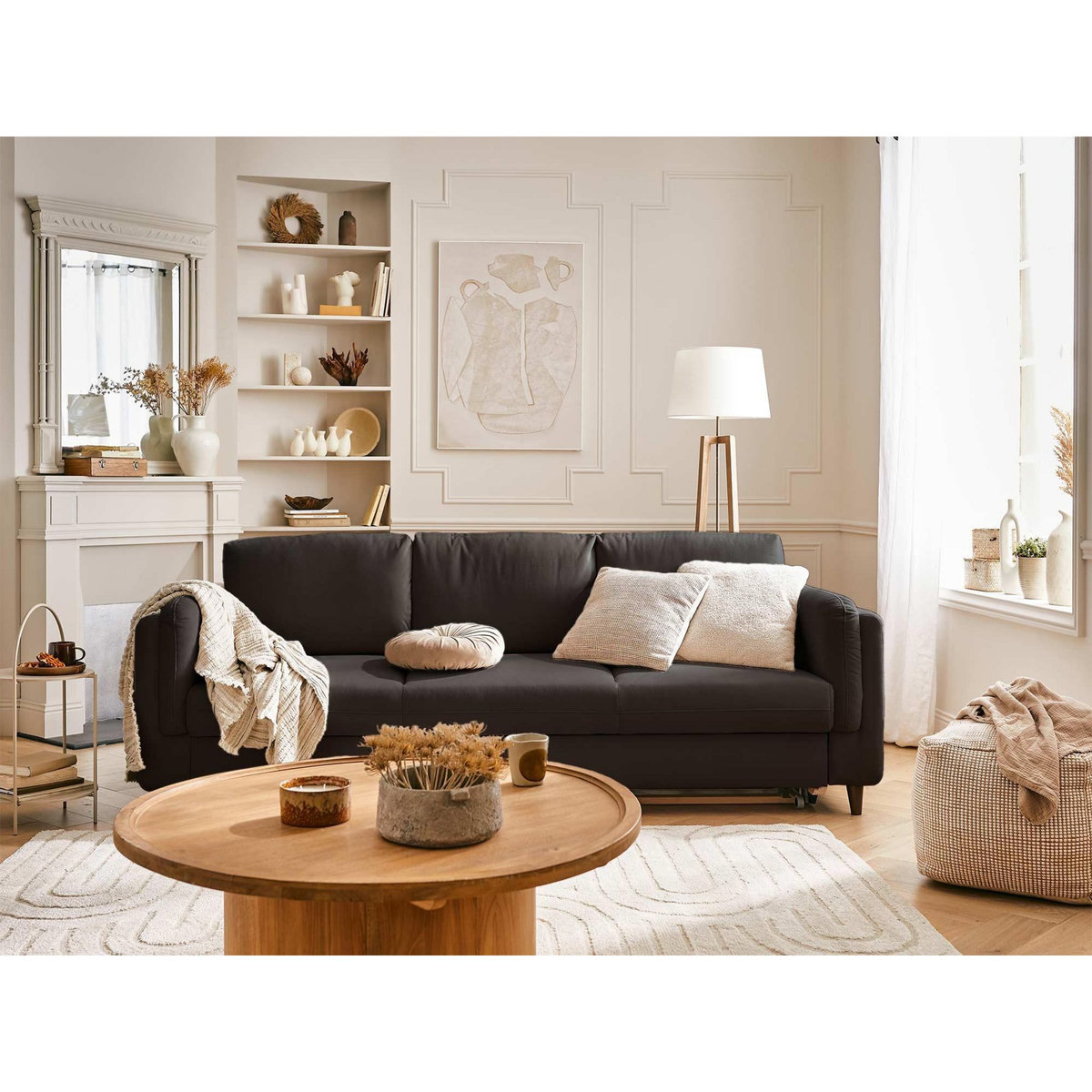 LISA DESIGN Brooke - canapé 3 places - convertible - en velours