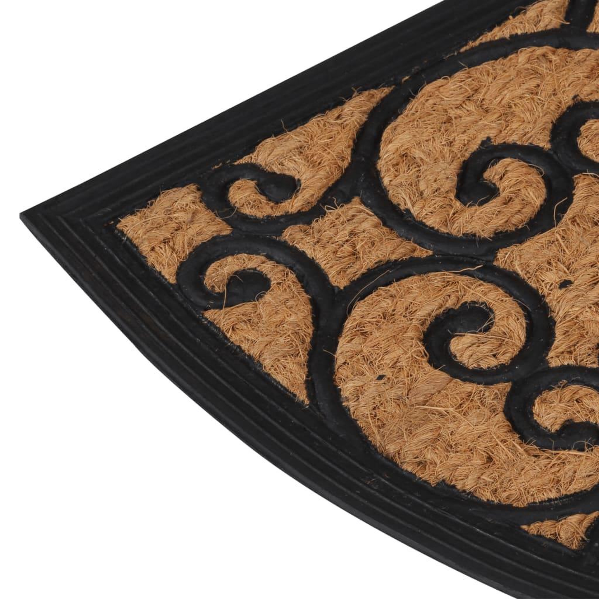 Voir la diapositive 4 : VIDAXL Tapis de porte demi-rond 45x75 cm caoutchouc et fibre de coco