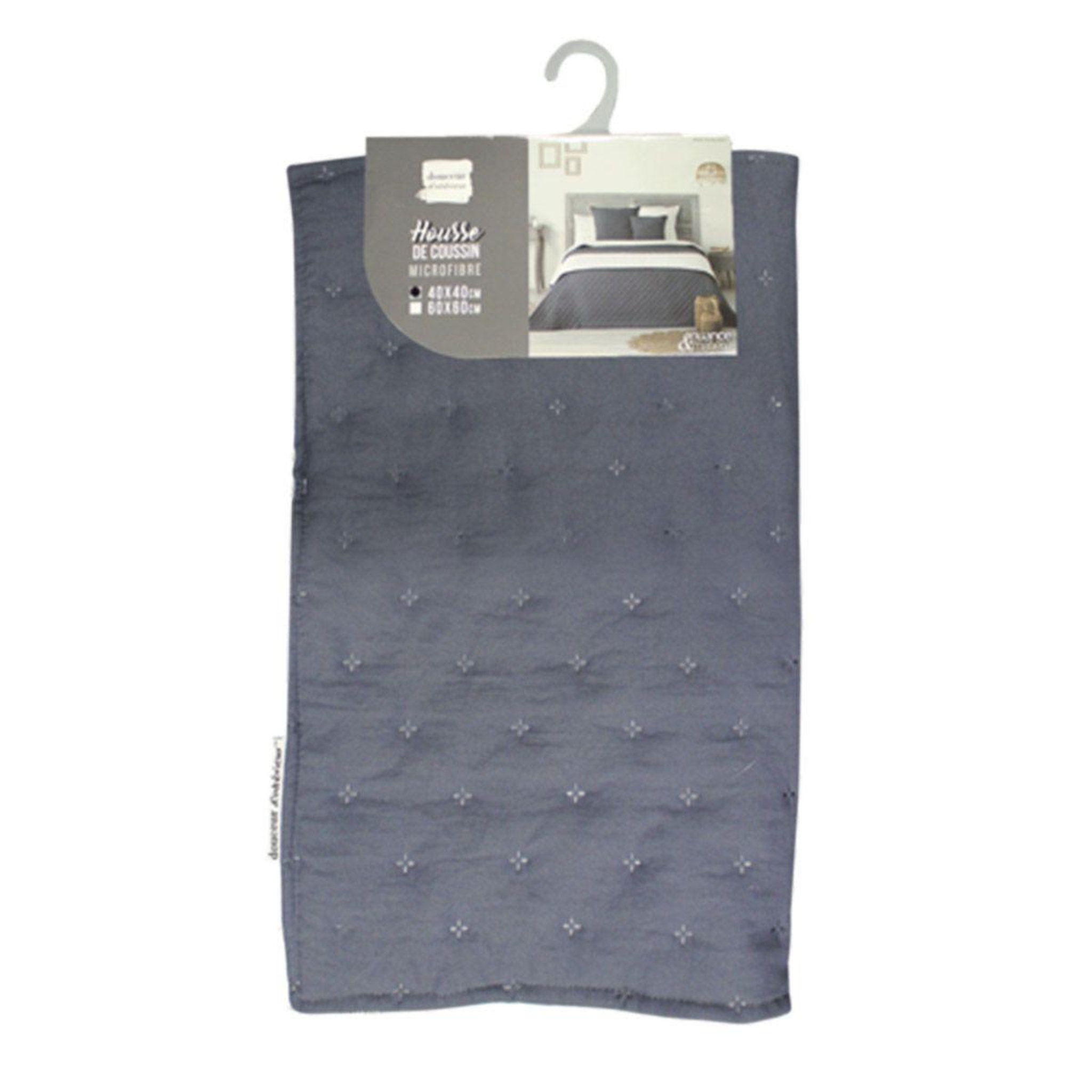 Voir la diapositive 4 : Douceur d'Intérieur Housse de coussin  mellow  40x40cm bleu & blanc