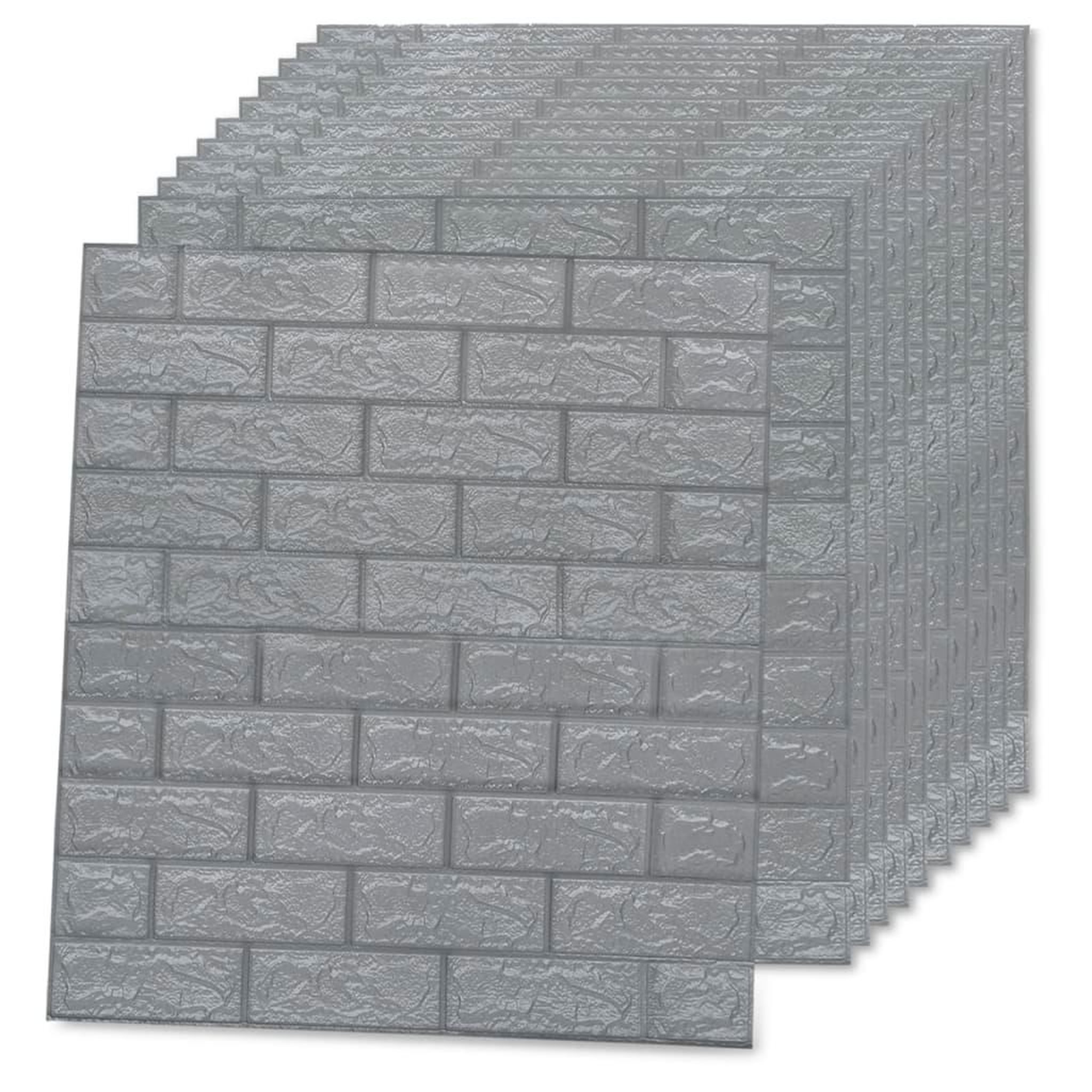 Voir la diapositive 4 : VIDAXL Papier peint 3D autoadhesif Briques 10 pcs Anthracite